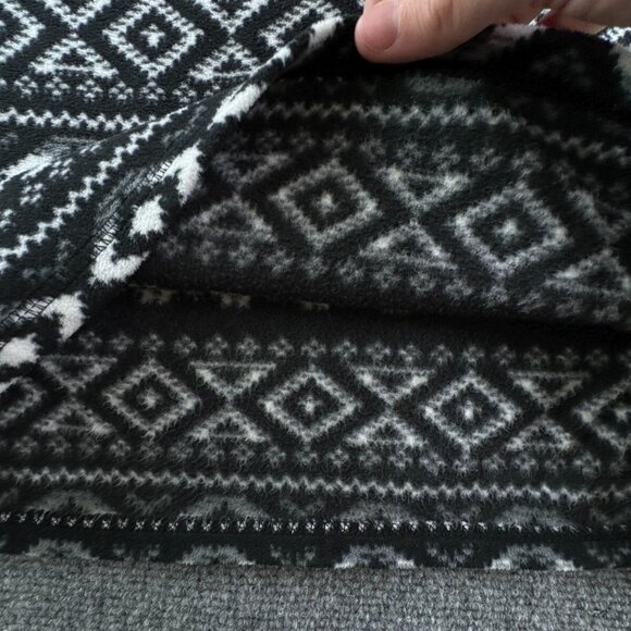 Eddie Bauer Women’s White Black Fair Isle Large Pullover 1/4 Zip Fleece Sweater - Picture 8 of 11